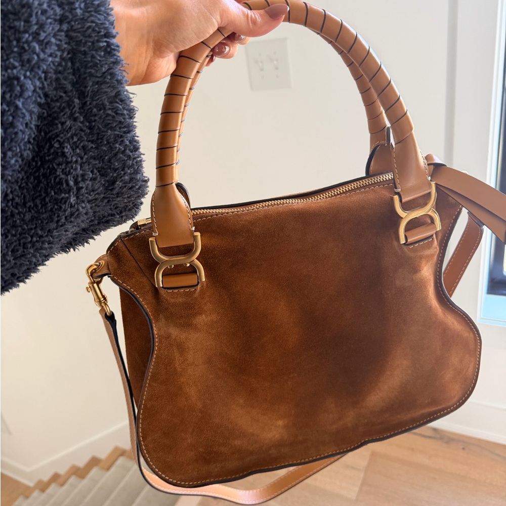 Chloé Brown Suede & Leather Shoulder Bag - Picture 7 of 8